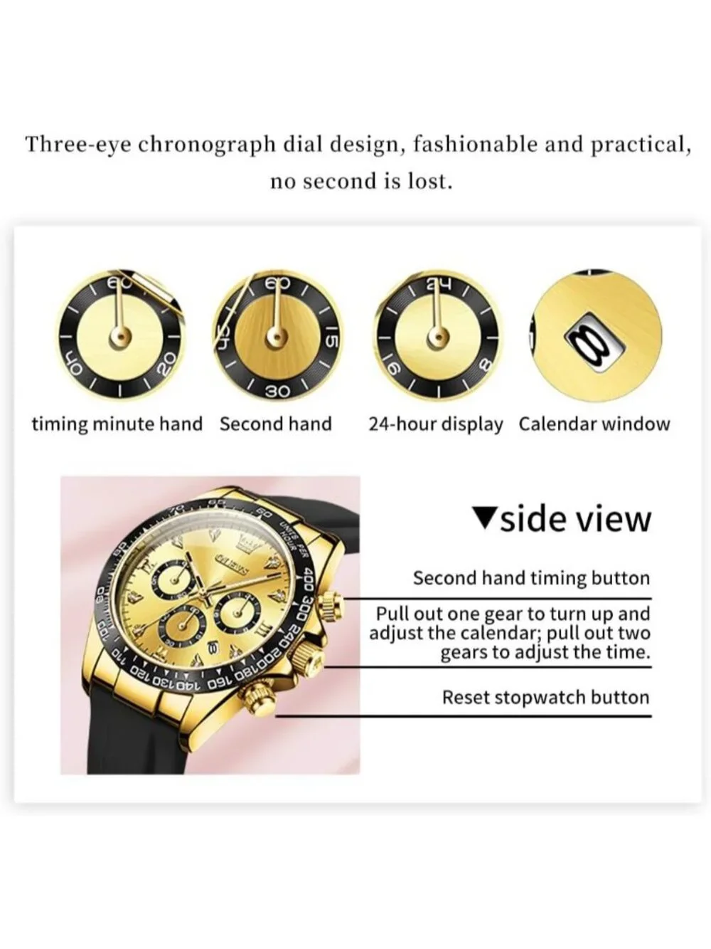 Women's Black Gold Stainless Steel Bracelet Waterproof Luxury Analog Wrist Watch